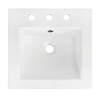 American Imaginations AI-32773 21 pouces WX 18 pouces Dessus en céramique D en couleur blanche pour 3H8-in. Robinet