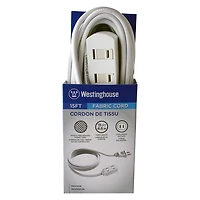 Rallonge en tissu blanc Westinghouse de 15 pi avec 3 prises