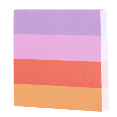 Feuillets à motifs NTD5-33-ST-EF Post-it®, collection Noté, feuillets carrés bleus à rayures arc-en-ciel, 2,9 po x 2,8 po, 1 bloc/paquet, 100 feuillets/bloc