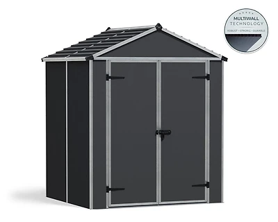 Rubicon 6 ft. x 5 ft. Dark Gray Garden Storage Shed