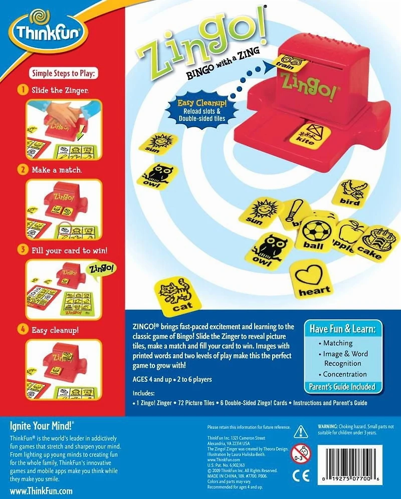 Thinkfun - Zingo! - English Version, Bingo with a Zing!