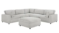 K-Living Colton Adjustable Modular Sectional with Ottoman in Mink Fabric