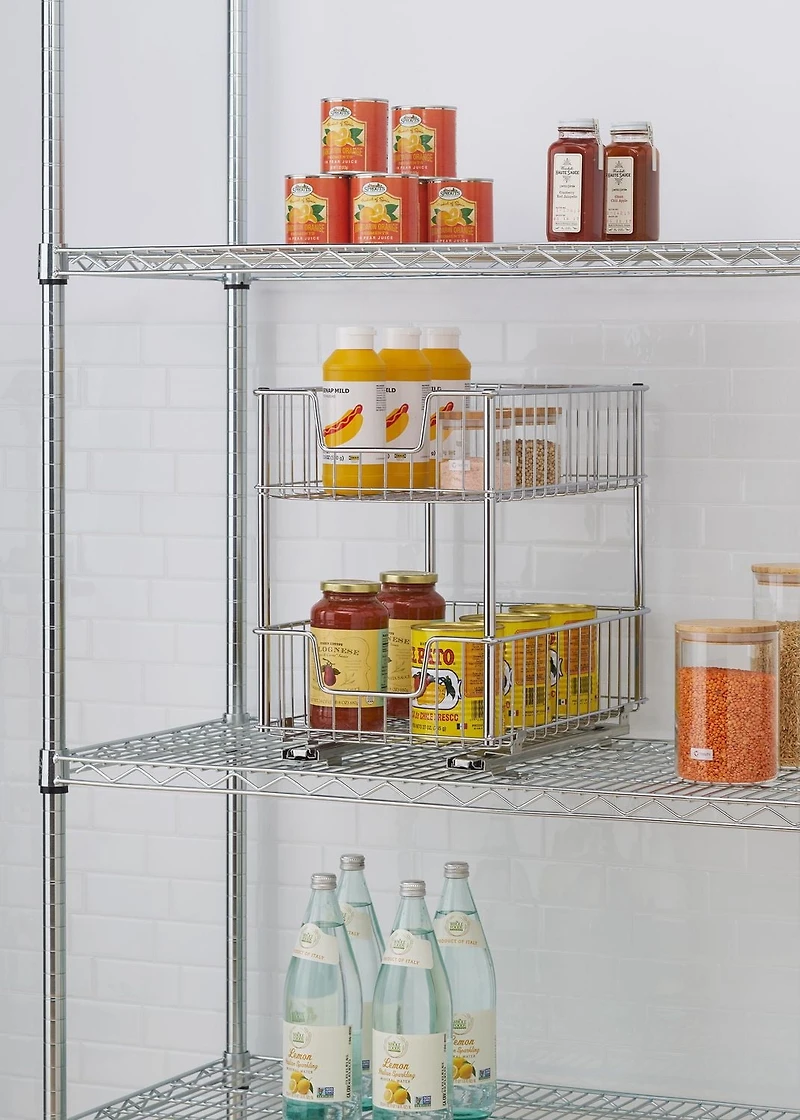 TRINITY 2-Tier Wire Drawer w/Slides - Chrome