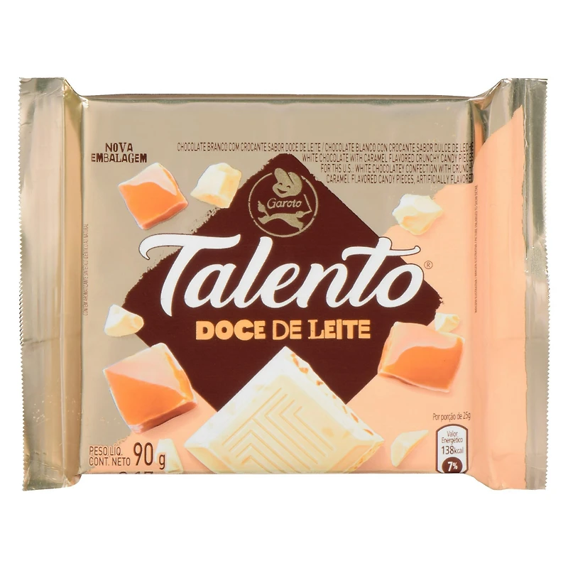 Garoto Talento White Chocolate with Crunchy Dulce de Leche Bar