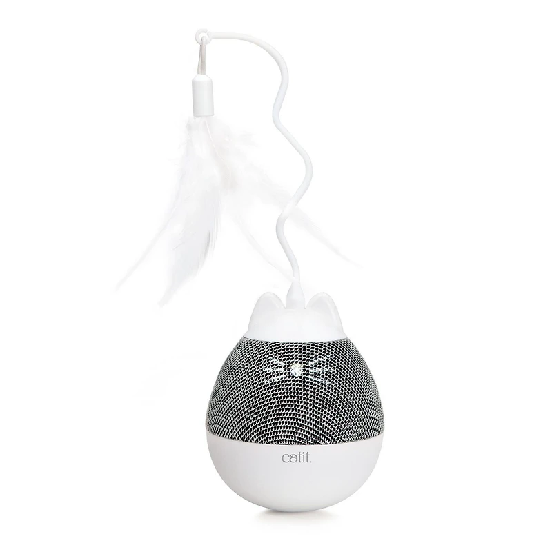Catit PIXI Spinner Electronic Cat Toy, White & Grey