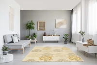 Tapis en Laine Aspire Damassé ivoire et or de 8 pi x 11 pi