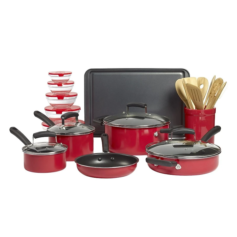 Basic Essentials 25Pc Aluminum Cookware Set
