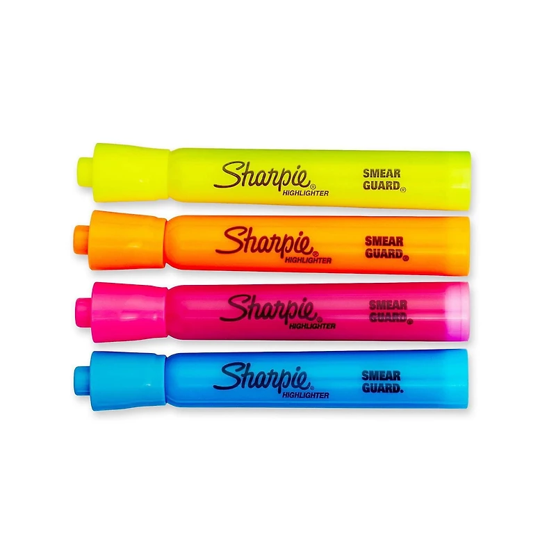 Sharpie Tank Highlighters, Assorted Colours, Chisel Tip, 4 Count