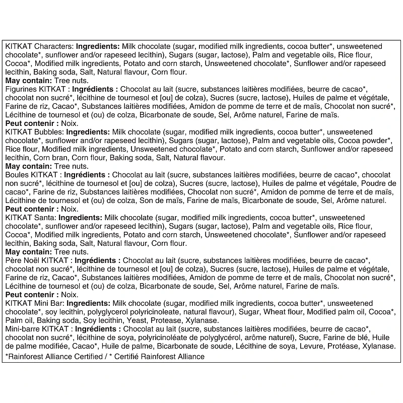 Kitkat Calendrier de l’avent de l’atelier du père Noël, chocolats 233 g