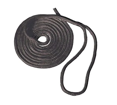 Ligne d'amarrage en nylon double tresse de qualité supérieure avec épissure à œil, ligne d'amarrage de corde de bateau de 3/8" x 25', ligne d'amarrage à double tresse pour bateau kayak