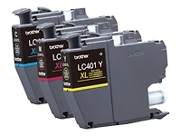LC401XL3PKS Brother 3-Pack Colour Ink Cartridges