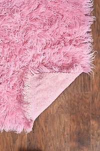 New Flokati 1400gr 8' x 10' Area Rug, Pastel Pink