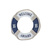 IH Casa Decor Wooden Life Buoy With Rope Decor 14.2"