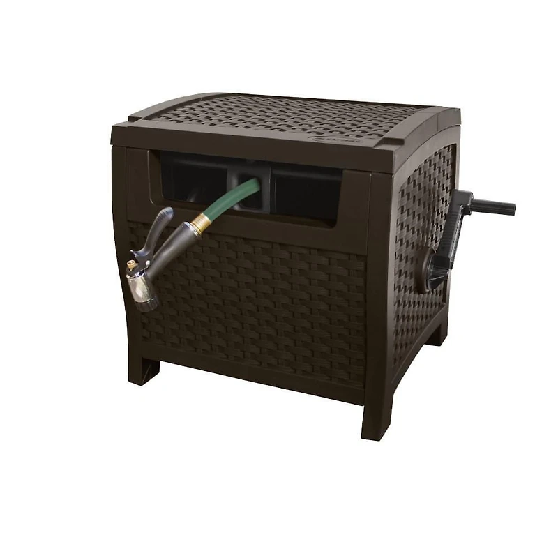 Enrouleur de tuyau manuel Suncast Slide Trak – Capacité de 175 pi, résine, couleur Java Suncast - Tuyau Slide Trak® Hideaway® de 175 pieds - Java