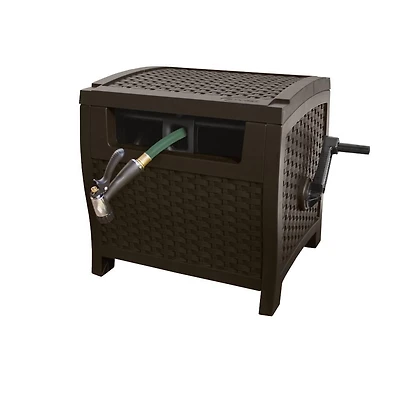 Enrouleur de tuyau manuel Suncast Slide Trak – Capacité de 175 pi, résine, couleur Java Suncast - Tuyau Slide Trak® Hideaway® de 175 pieds - Java