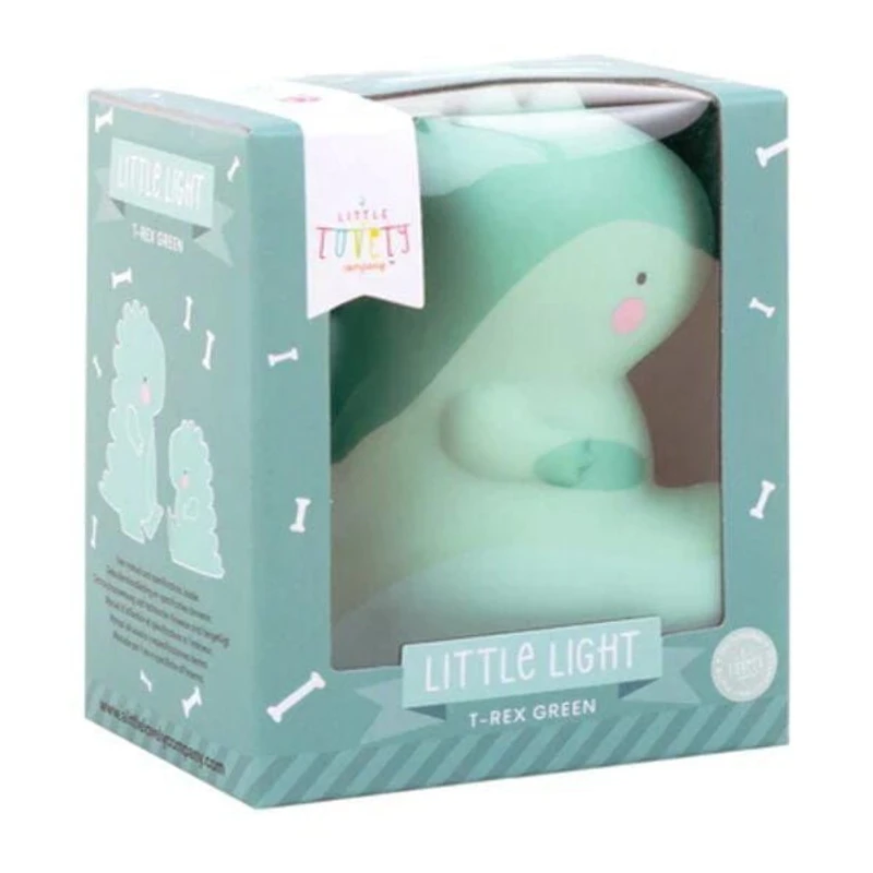 A Little Lovely Company - Veilleuse Sans Fil - Forme de T-rex - Lumière Douce pour un Sentiment de Sécurité - Sans Fil et Portable - Parfaite pour les Chambres d'Enfants