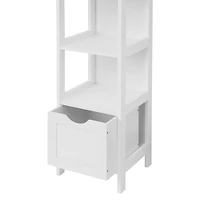 Era Spazio Bath Storage Tower Organizer, White, Storage Tower