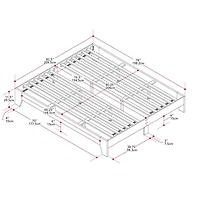 CorLiving Aiko Engineered Wood Mid Century Platform Bed Frame with Slats, No Box Spring Required