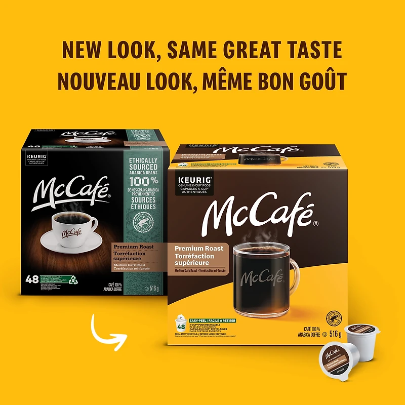 McCafé Premium Medium Dark Roast, Decaf, K-Cup Coffee Pods, 12 count