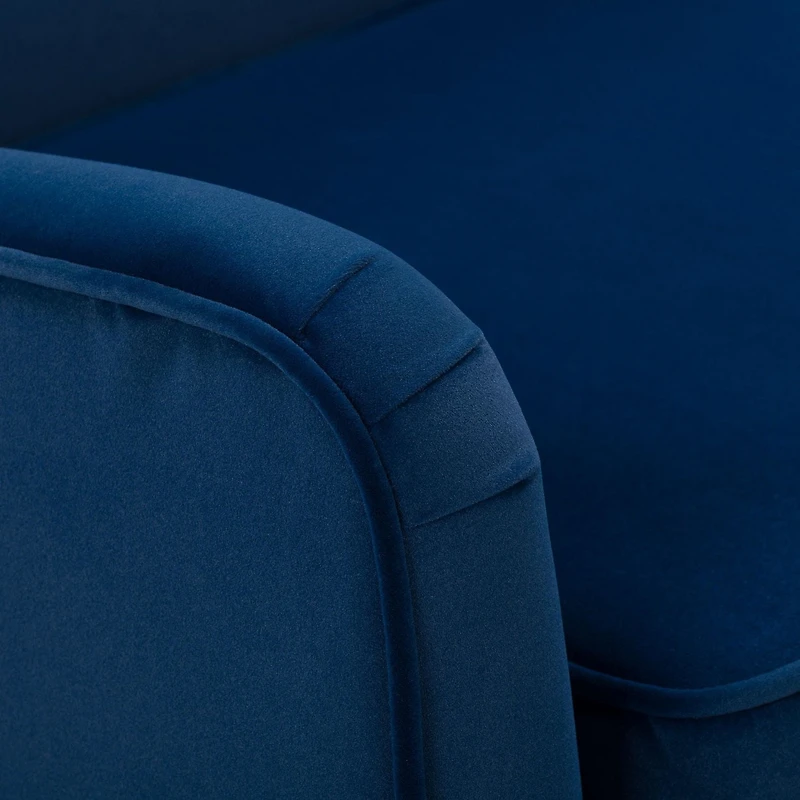 Fauteuil d'appoint d'intérieur moderne CorLiving Isla en velours avec pieds fuselés en bois