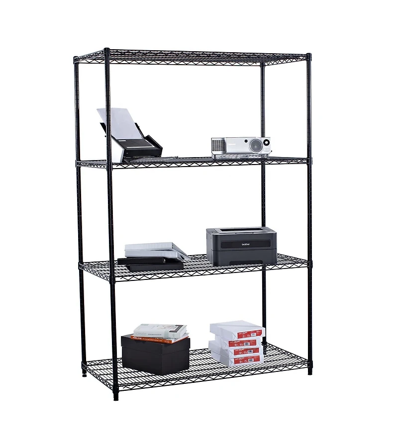 TRINITY 4-Tier Wire Shelving Rack | 48 x 24 x 72 | NSF | Black