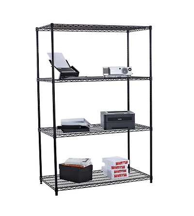 Étagère à tablettes grillagées à 4 niveaux TRINITY | 122 cm x 61 cm x 183 cm (48 po x 24 po x 72 po) | NSF | Noire