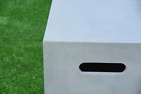 Elementi Square Propane Tank Cover, Glass-Fiber Reinforced Concrete - Fire Pit Accessories -Smooth Gray