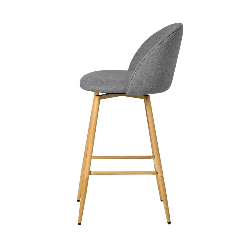 Ensemble de 2 tabourets de bar modernes Homy Casa avec revêtement en tissu - Hauteur d'assise réglable de 66 cm (26 po) - Idéal pour îlot de cuisine