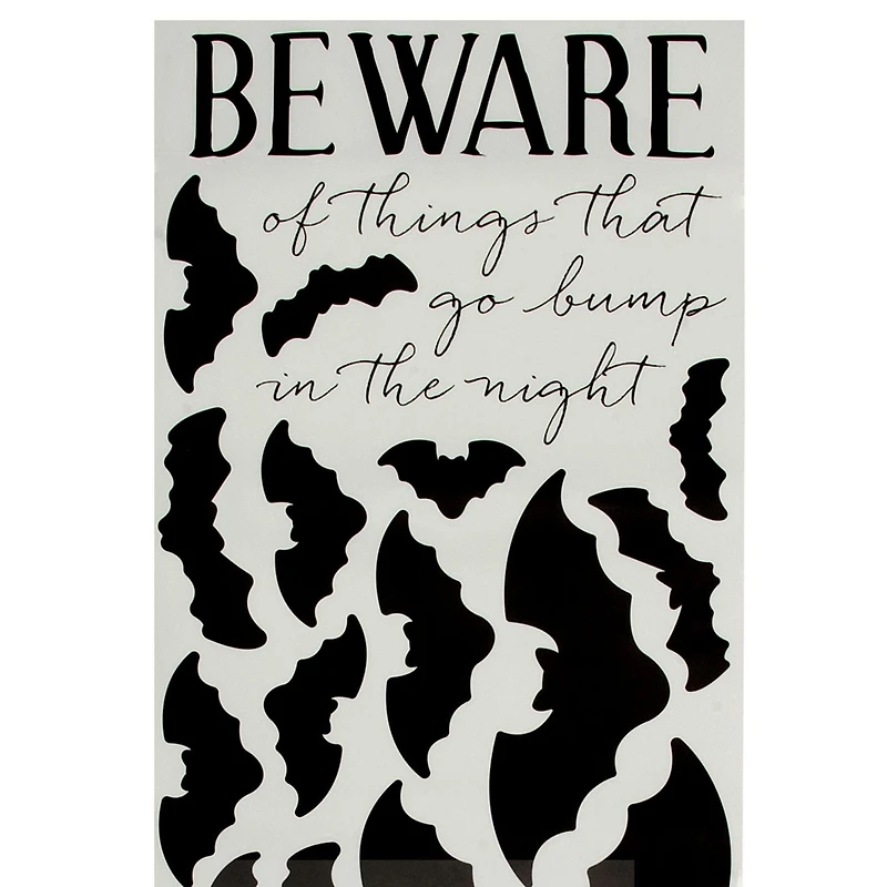 Way To Celebrate Beware Bats Halloween Wall Art