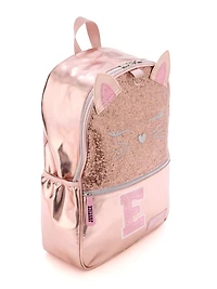 Ensemble sac à dos « E » Kitty rose pailleté Purr-fectly