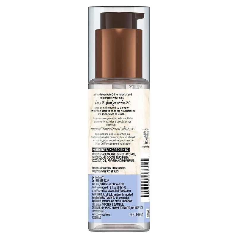 Huile capillaire nourrissante Hair Food Noix de coco