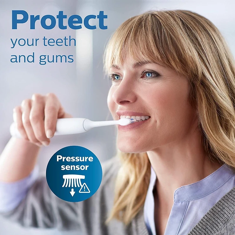 Philips Sonicare ProtectiveClean 6300 Whitening & Plaque Rechargeable Electric Toothbrush & Travel Case, HX6463/50, White