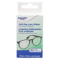Lingettes pour lentilles antibuée Equate 30 lingettes (152 mm x 127 mm chacune)