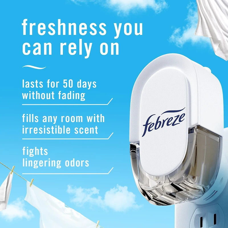 Assainisseur d’air Febreze Prise, recharge d’huile parfumée qui combat les odeurs, mélange de base, 3 recharges 77.7ML