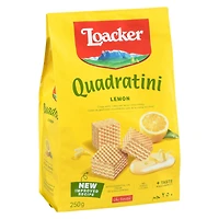 Loacker Quadratini Biscuits cuits au four de la taille d'une bouchée au citron et aux gaufrettes 250GR 250 GR