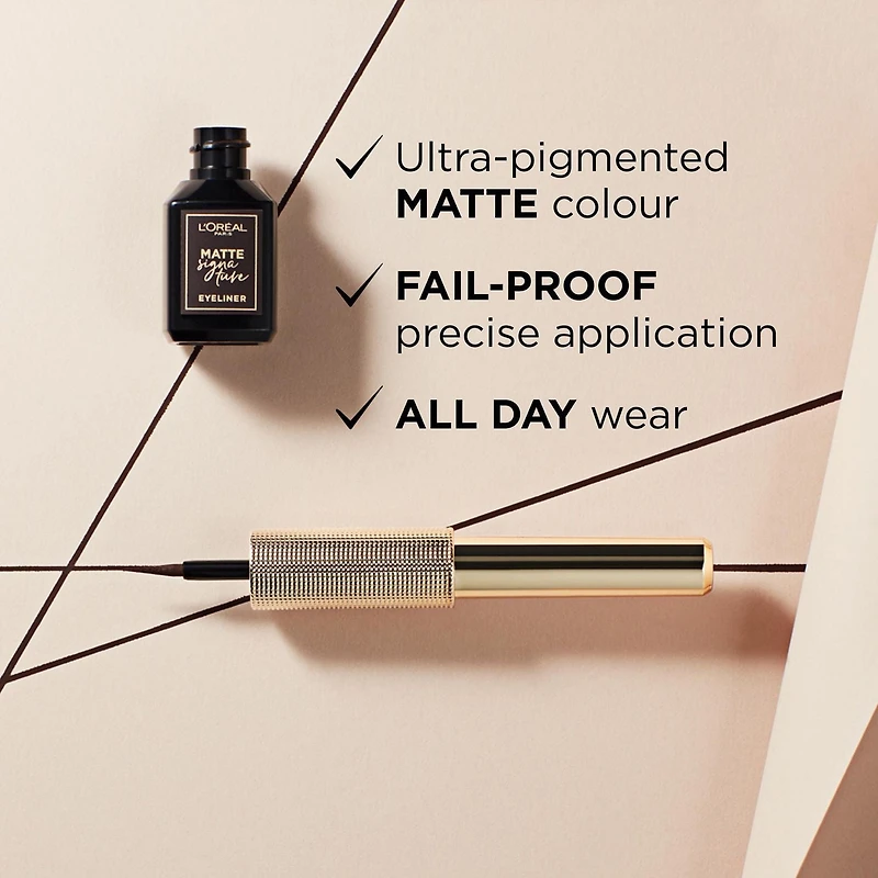 L'Oréal Paris Matte Signature Traceur Liquide, Ultra-Précis, Hydrofuge, Bleu