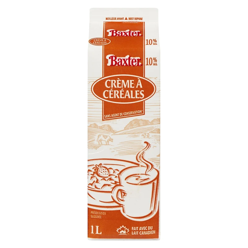 Baxter Crème à céreales 10% 1L
