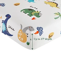 Ensemble de literie Marina Décoration pour enfants, garçons et tout-petits, en coton doux de 600 fils, avec housse de couette et drap-housse, motif dinosaure et zoo