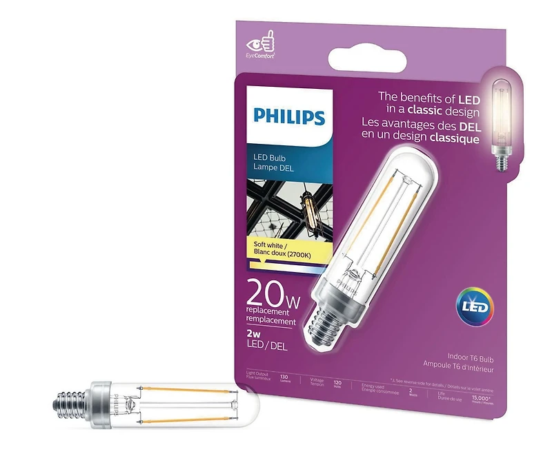 PHILIPS 20W T6 Soft White LED bulb (20W replacement), LED 20W FILA GL SW