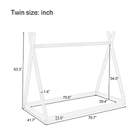 Homy Casa Wooden Tent Bed for Kids' Rooms Play Spaces