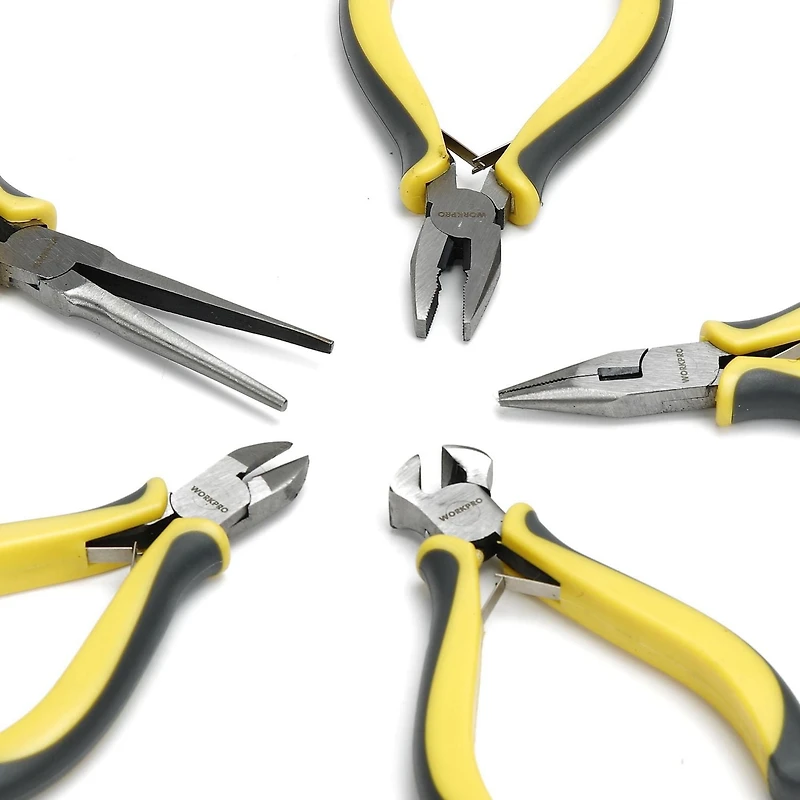 WorkPro Ensemble de petites pinces avec pochette - 5 Pièces