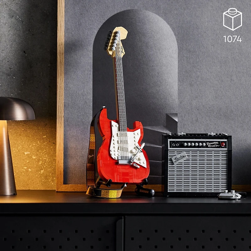 LEGO Ideas Fender Stratocaster 21329 DIY Guitar Model Building Set with 65 Princeton Reverb Amplifier & Authentic Accessories, Great Birthday Gift
