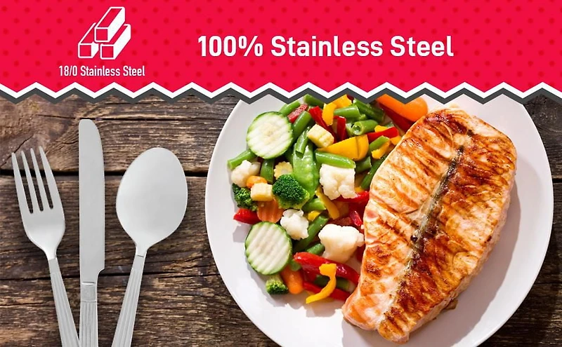 Picasso 20-Piece Stainless Steel Flatware Set – Modern, Rust-Resistant, Dishwasher Safe Silverware