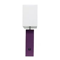 Lampe de table design moderne en cuir élégant avec abat-jour USB et tissu blanc