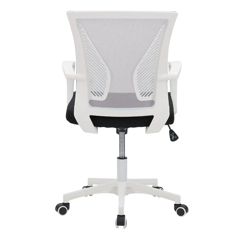 CorLiving Cooper Ergonomic Mesh Back Adjustable Height Adult Office Chair with Wheels, Grey/White/Black