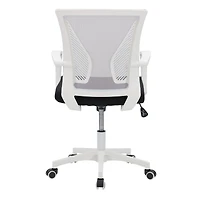 CorLiving Cooper Ergonomic Mesh Back Adjustable Height Adult Office Chair with Wheels, Grey/White/Black