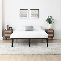 Mainstays Queen 14" Heavy Duty Steel Slat Platform Bed Frame with Storage Space Under Frame, No Box Spring Required, Black, Sizes Twin, Full, Queen