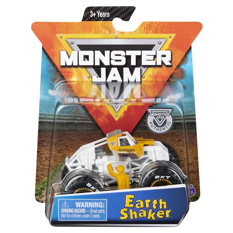Monster Jam, Monster truck authentique Earth Shaker en métal moulé à l'échelle 1:64, série Training Trucks
