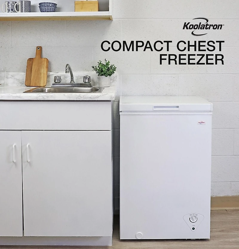 Koolatron - Congélateur coffre compact, blanc, 3,5 pieds cubes