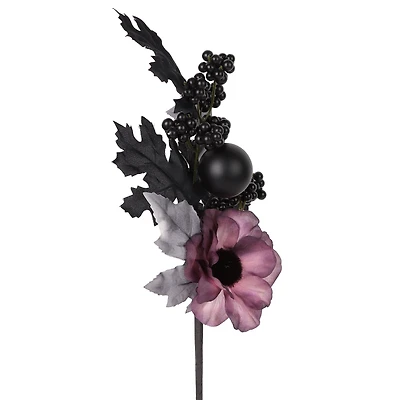 Halloween Pl Pur Floral Pick